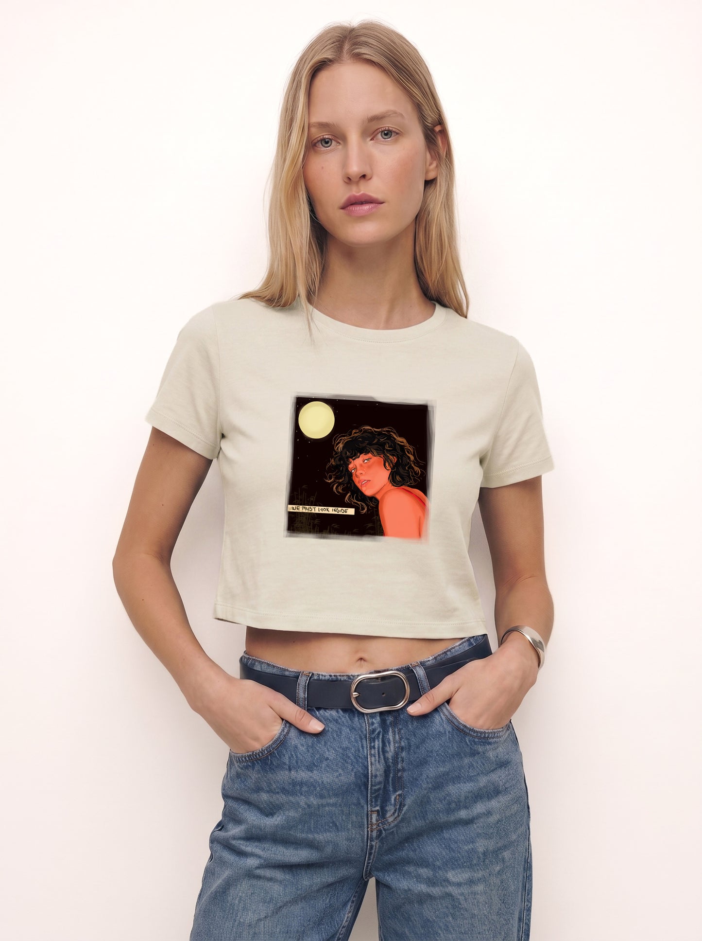 Look Within Crop Size T-Shirt (T-Shirt) 3 Colors