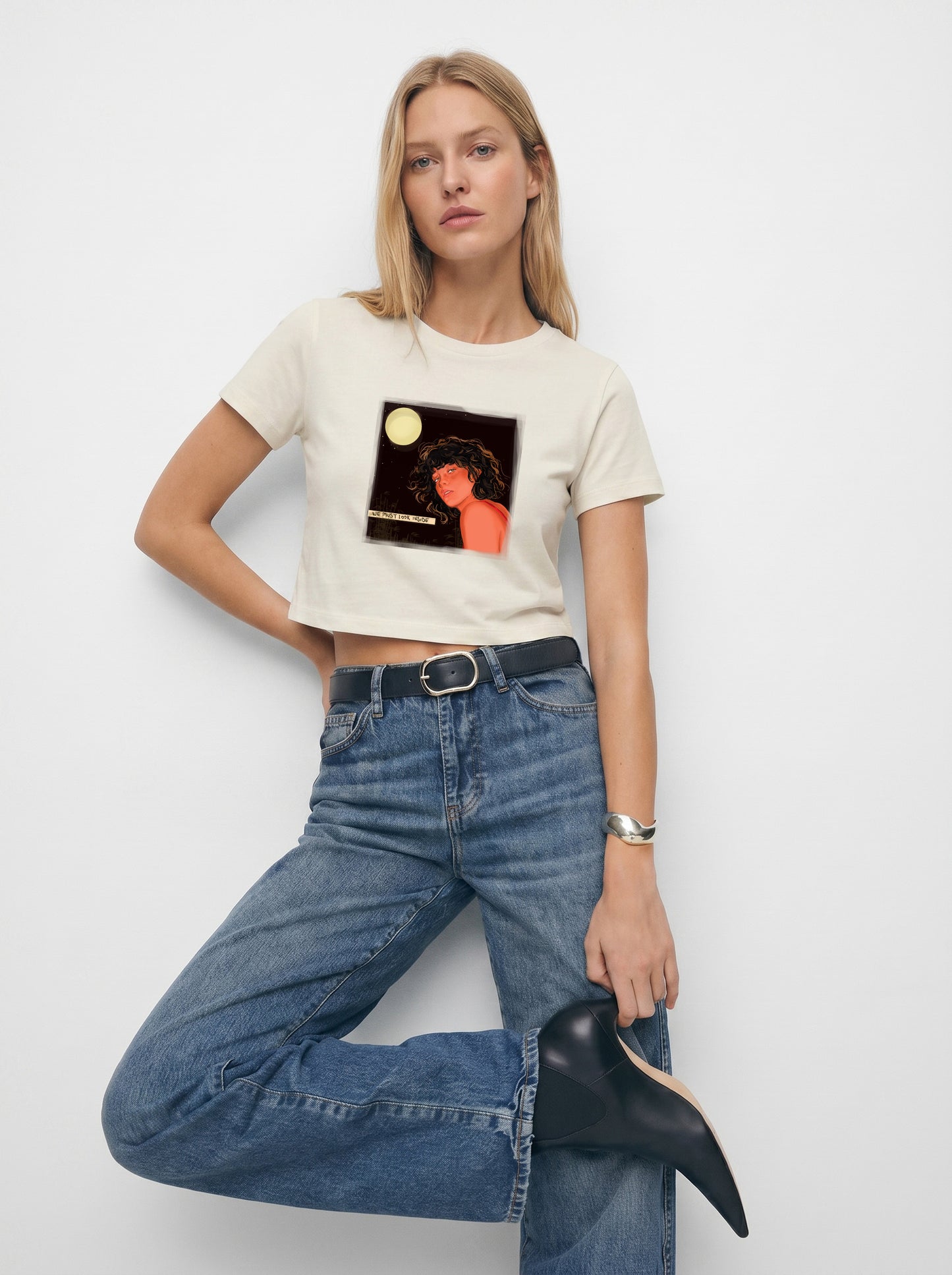 Look Within Crop Size T-Shirt (T-Shirt) 3 Colors