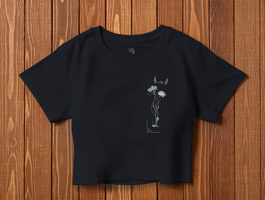 Flower it's 545 Crop Size T-Shirt (Tişört) (Renk: 5 Farklı Renk) (545CRP0001)