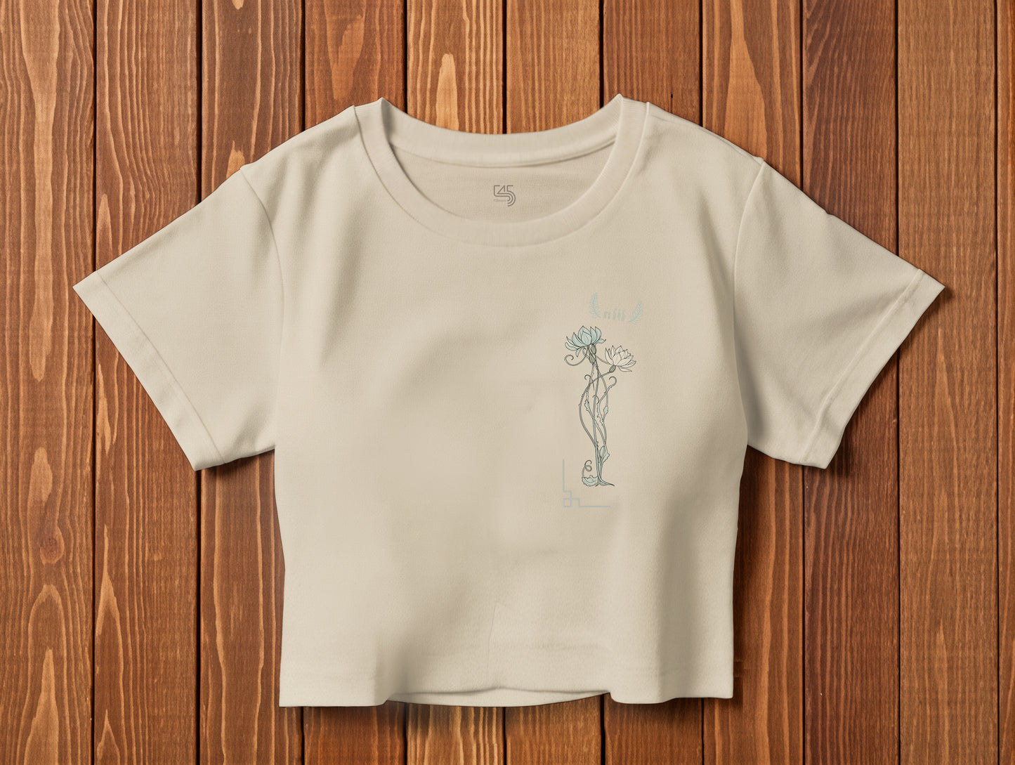 Flower it's 545 Crop Size T-Shirt (Tişört) (Renk: 5 Farklı Renk) (545CRP0001)