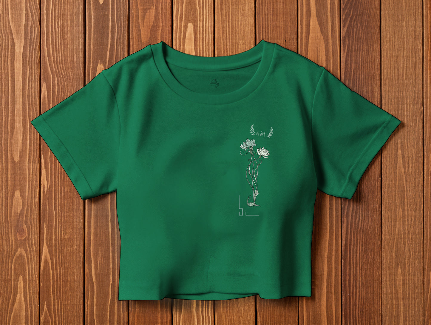 Flower it's 545 Crop Size T-Shirt (Tişört) (Renk: 5 Farklı Renk) (545CRP0001)