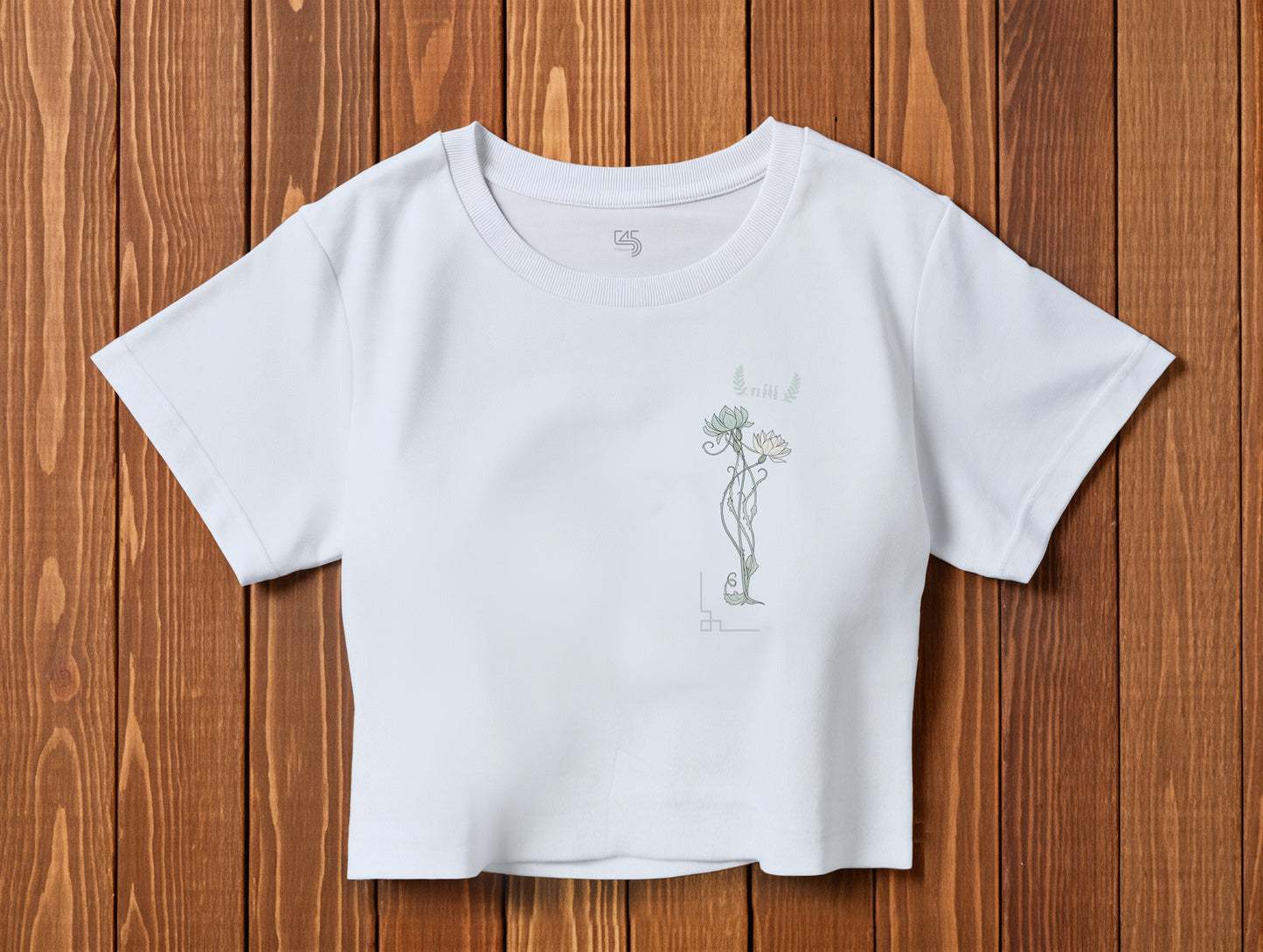 Flower it's 545 Crop Size T-Shirt (Tişört) (Renk: 5 Farklı Renk) (545CRP0001)