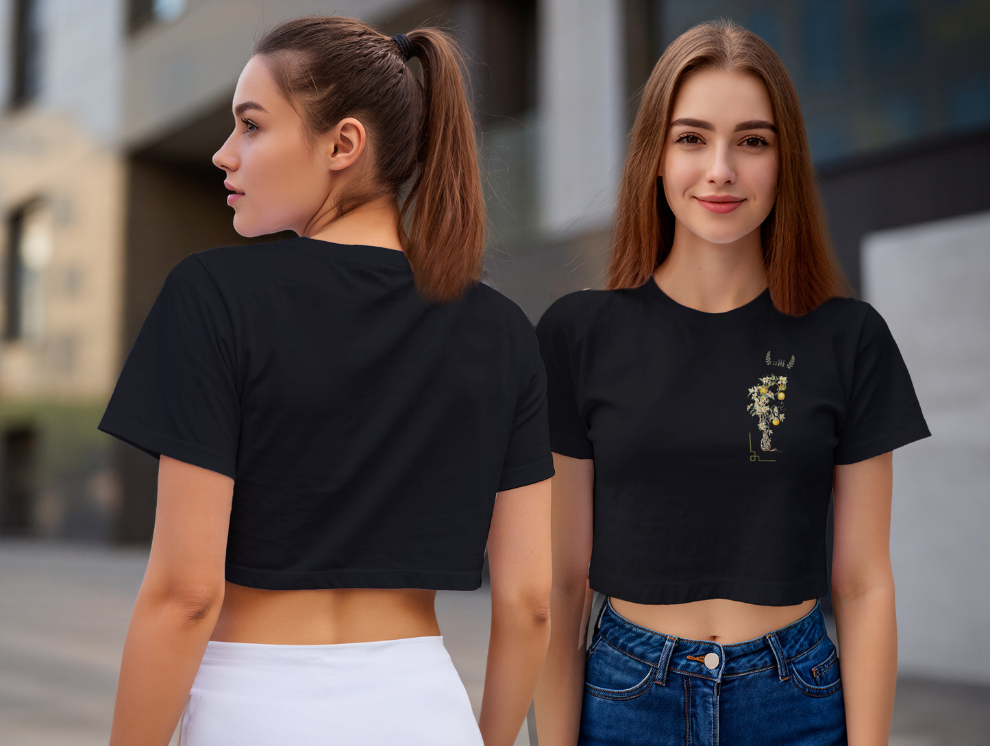 Flower it's 545 Crop Size T-Shirt (Tişört) (Renk: 5 Farklı Renk) (545CRP0002)