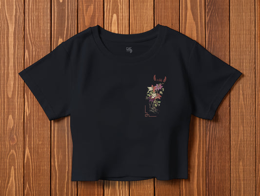 Flower it's 545 Crop Size T-Shirt (Tişört) (Renk: 5 Farklı Renk) (545CRP0003)