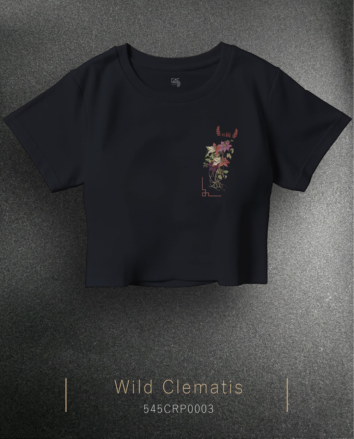 Wild Clematis Crop Size T-Shirt (T-shirt) 5 Colors