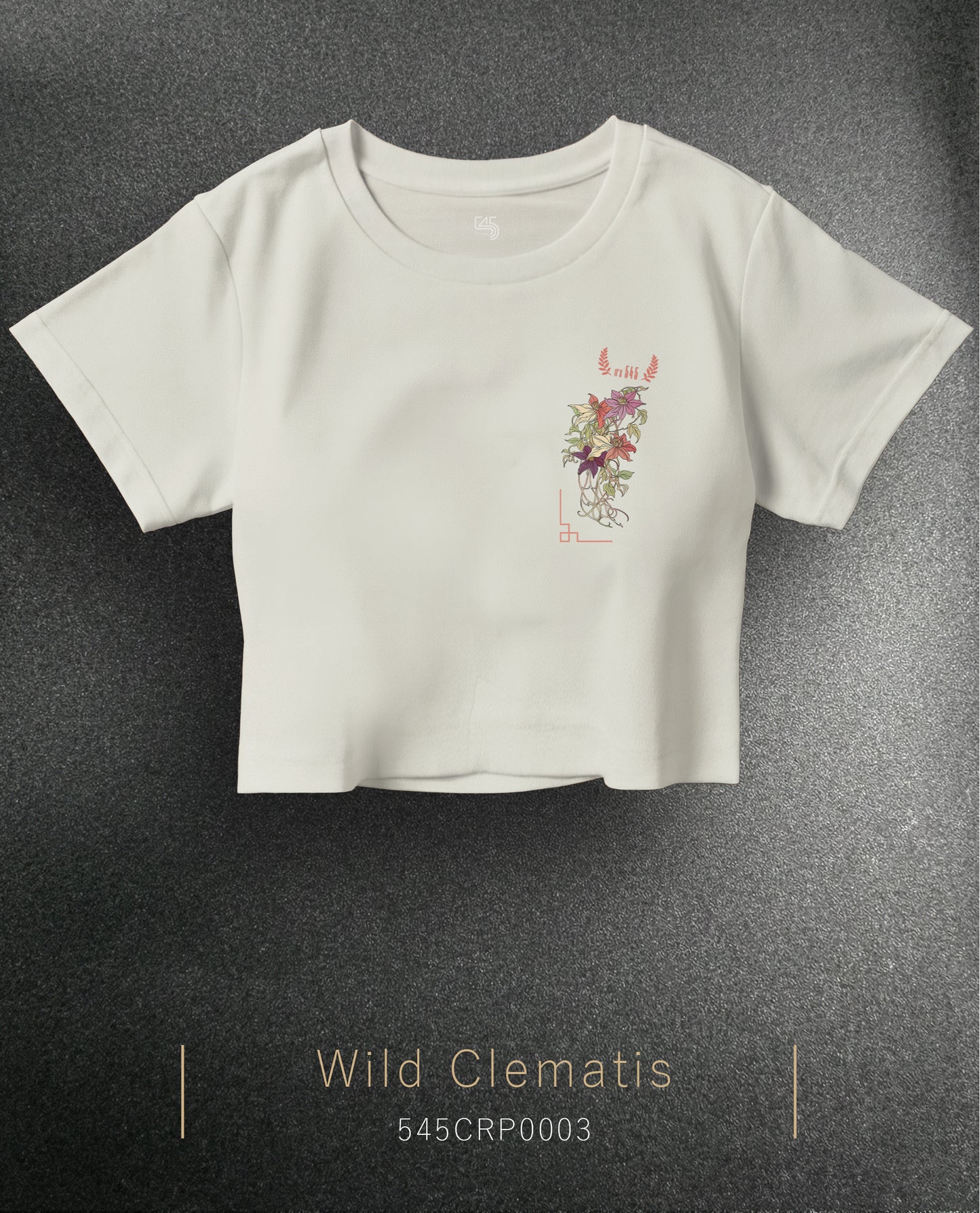 Wild Clematis Crop Size T-Shirt (T-shirt) 5 Colors
