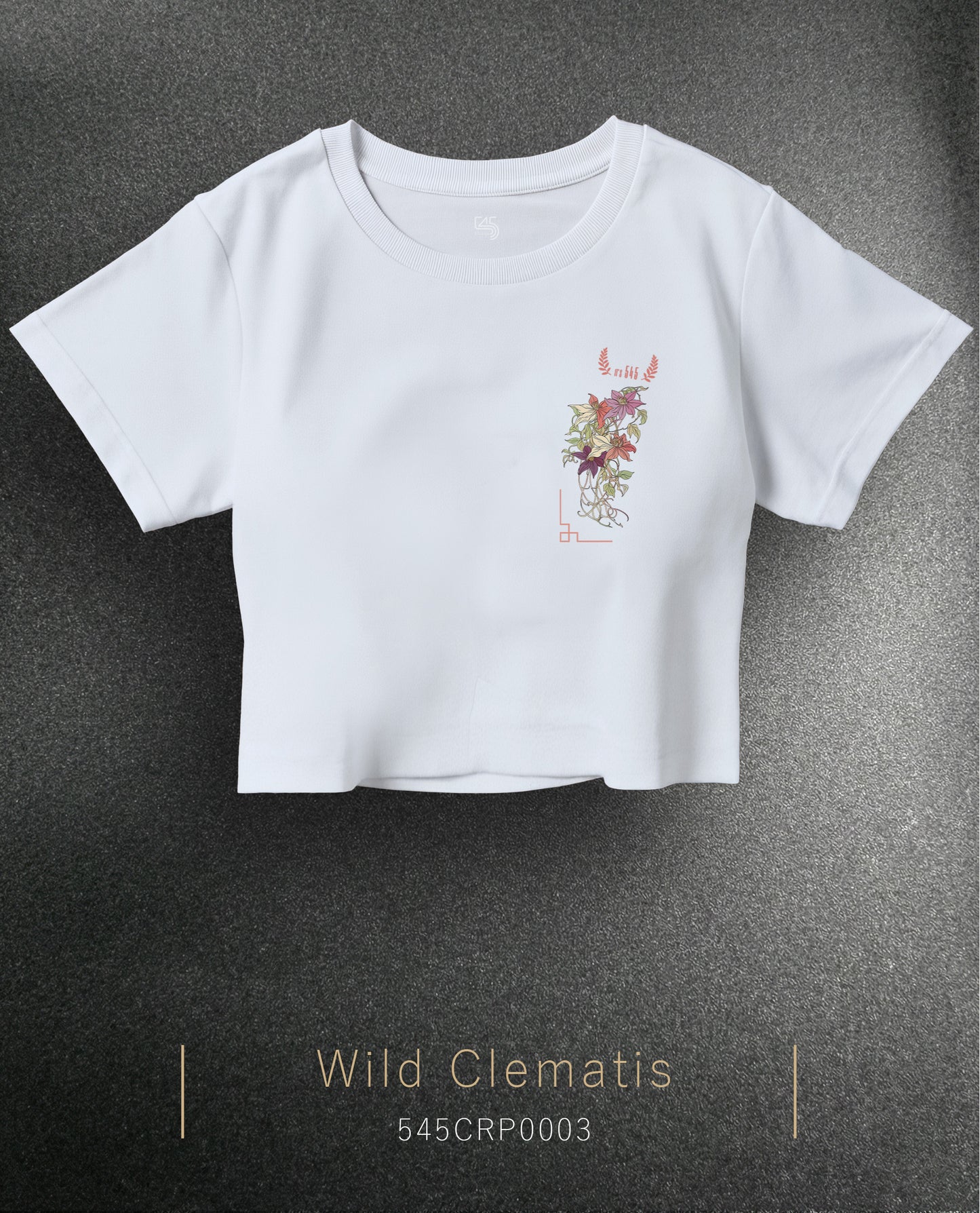 Wild Clematis Crop Size T-Shirt (T-shirt) 5 Colors
