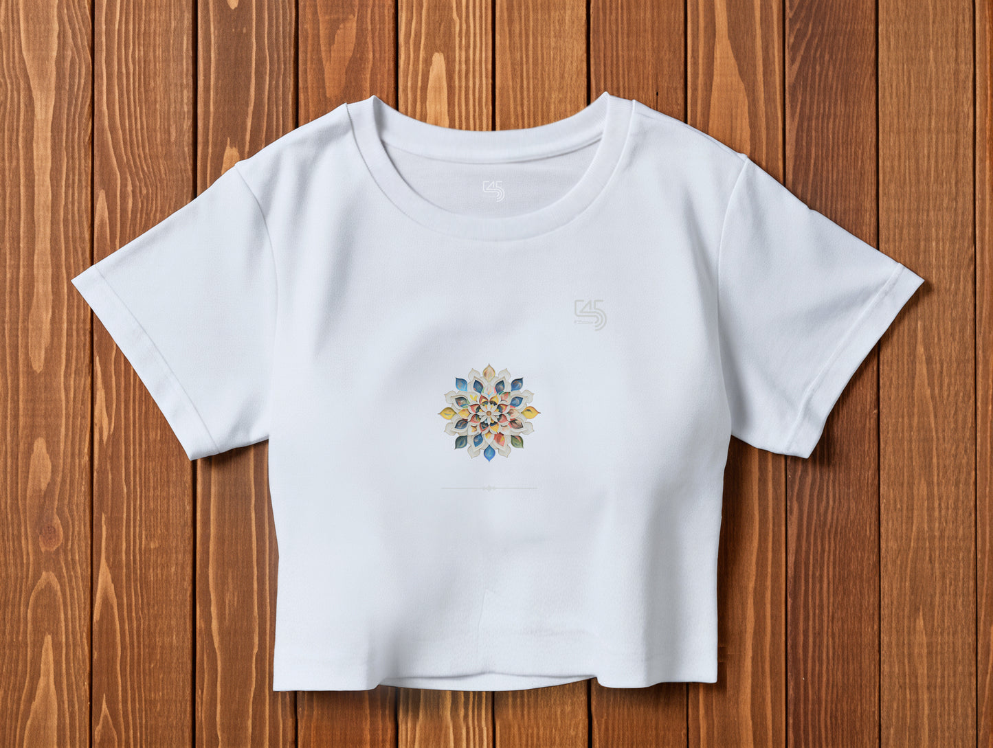 Flower it's 545 Crop Size T-Shirt (Tişört) (Renk: 5 Farklı Renk) (545CRP0004)