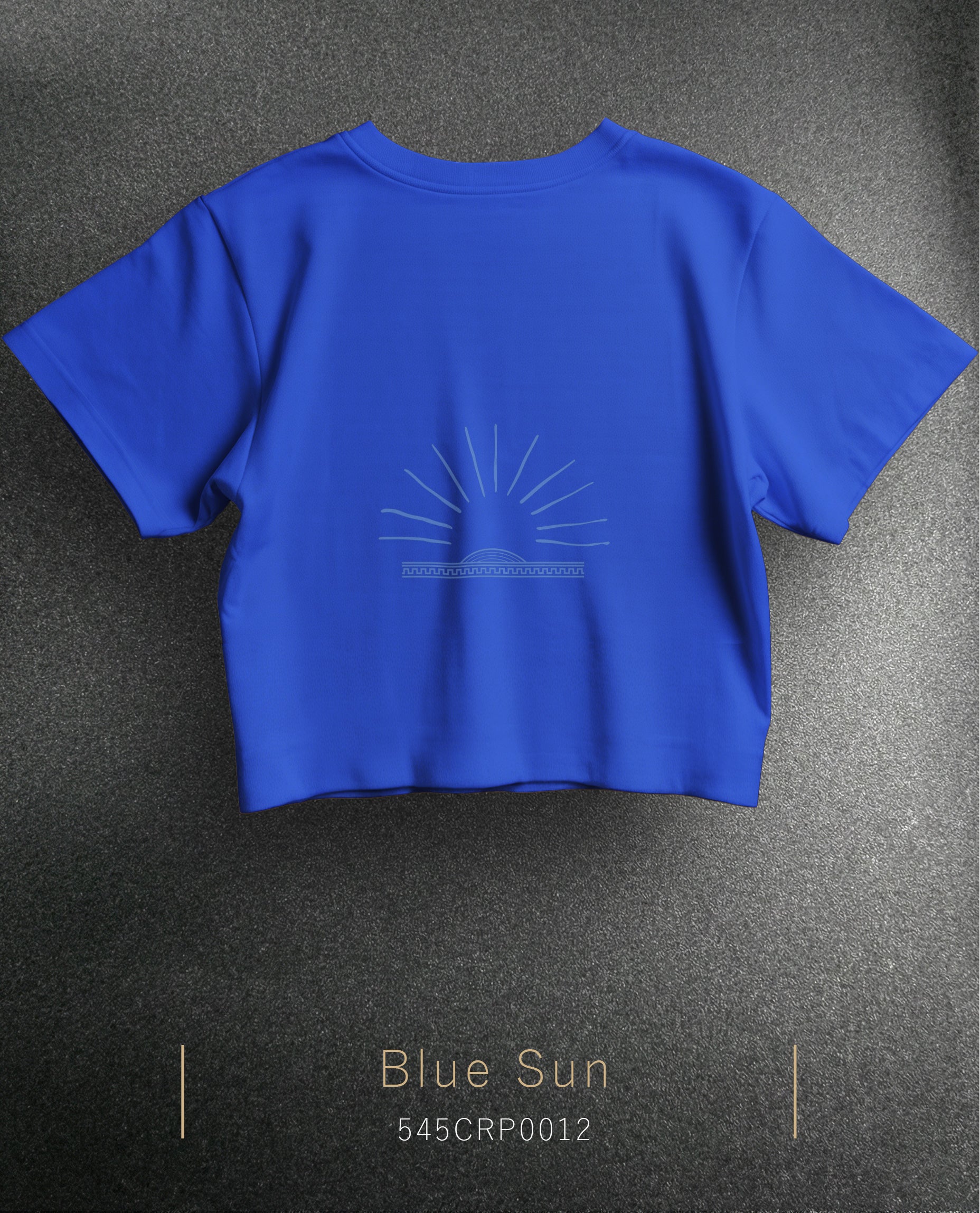 Blue Sun Crop Size T-Shirt (Tişört) 5 Renk
