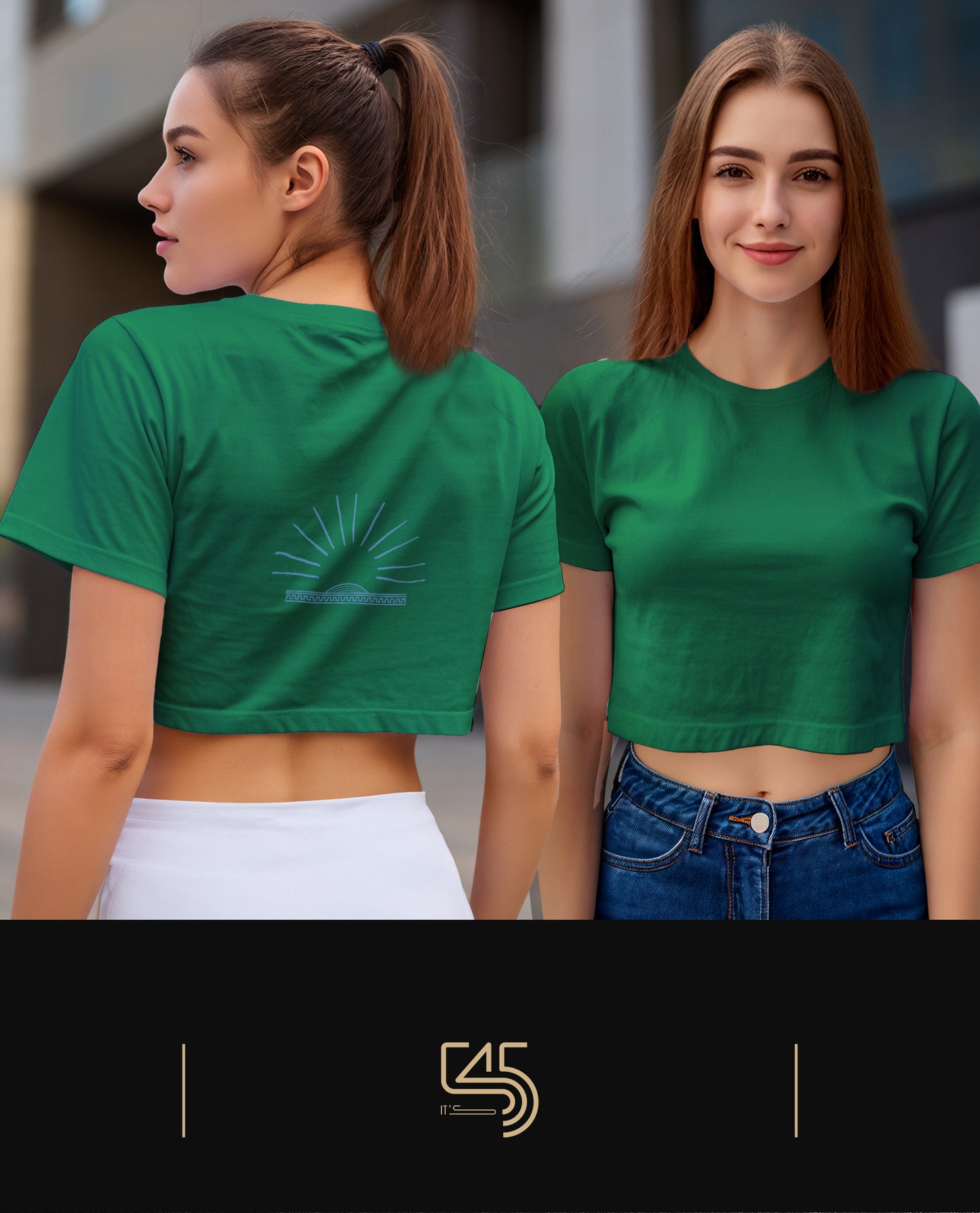Blue Sun Crop Size T-Shirt (Tişört) 5 Renk