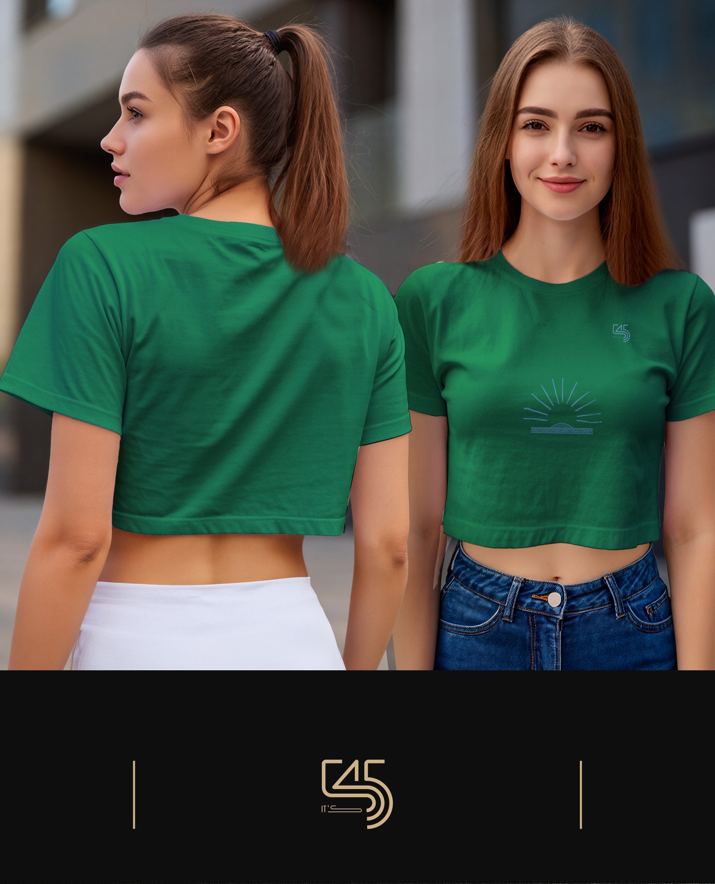Blue Sun Crop Size T-Shirt (Tişört) 5 Renk