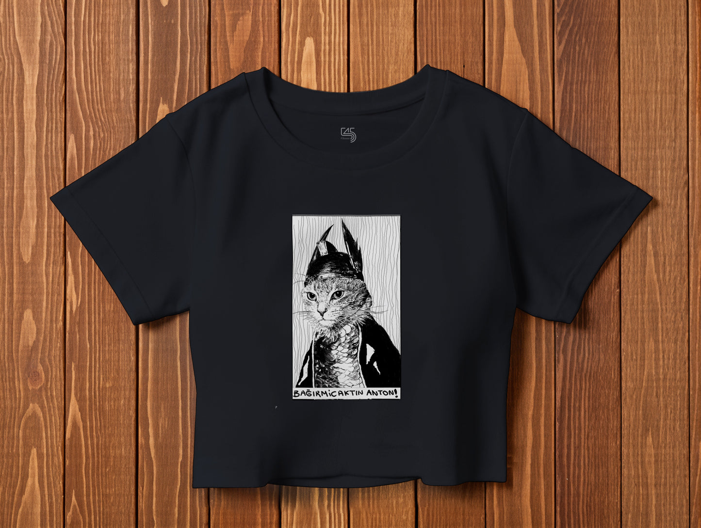 The Cat it's 545 Crop Size T-Shirt (Tişört) (Renk: 5 Farklı Renk) (545CRP0021)