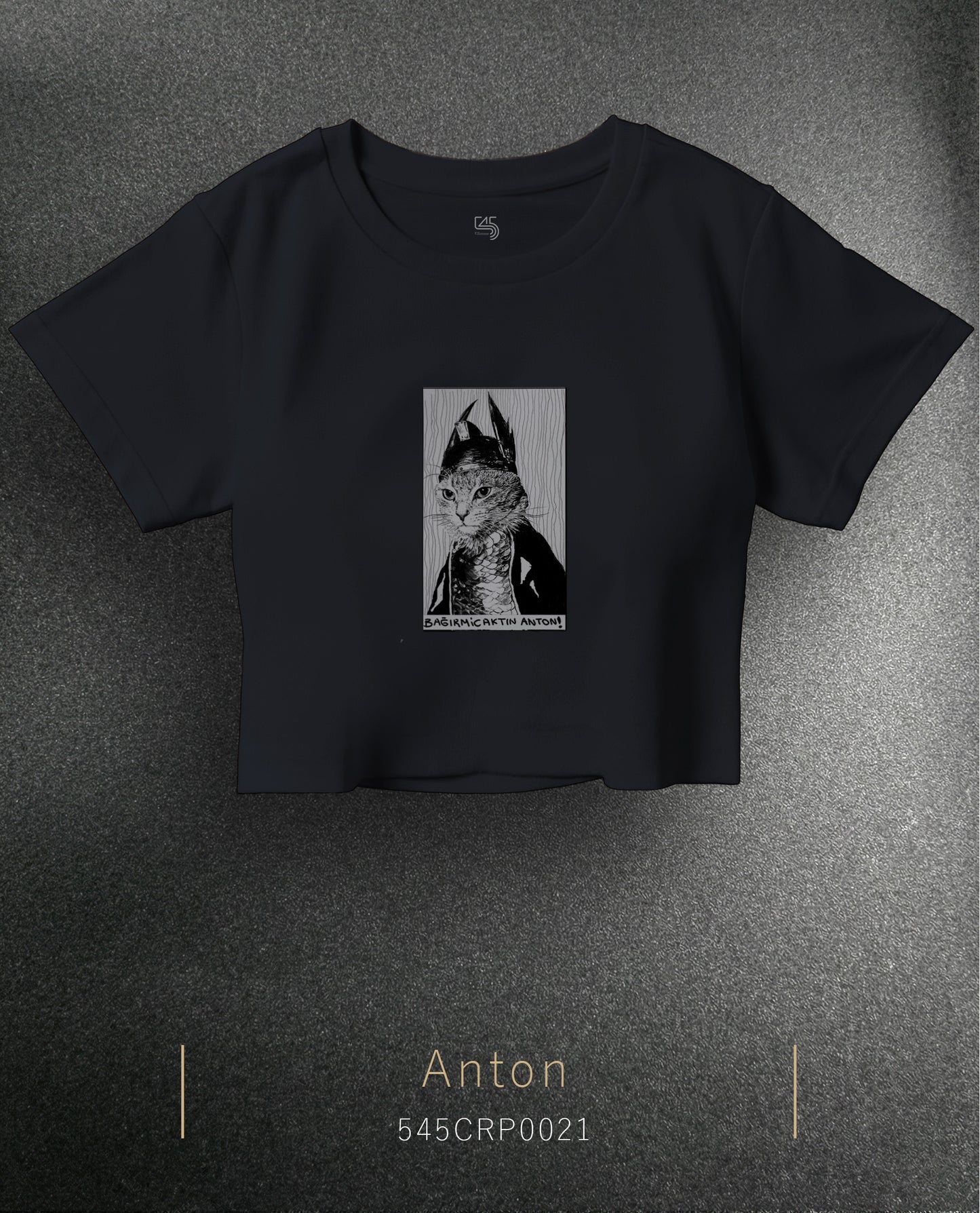 The Cat Anton Crop Size T-Shirt (T-shirt) 5 Colors