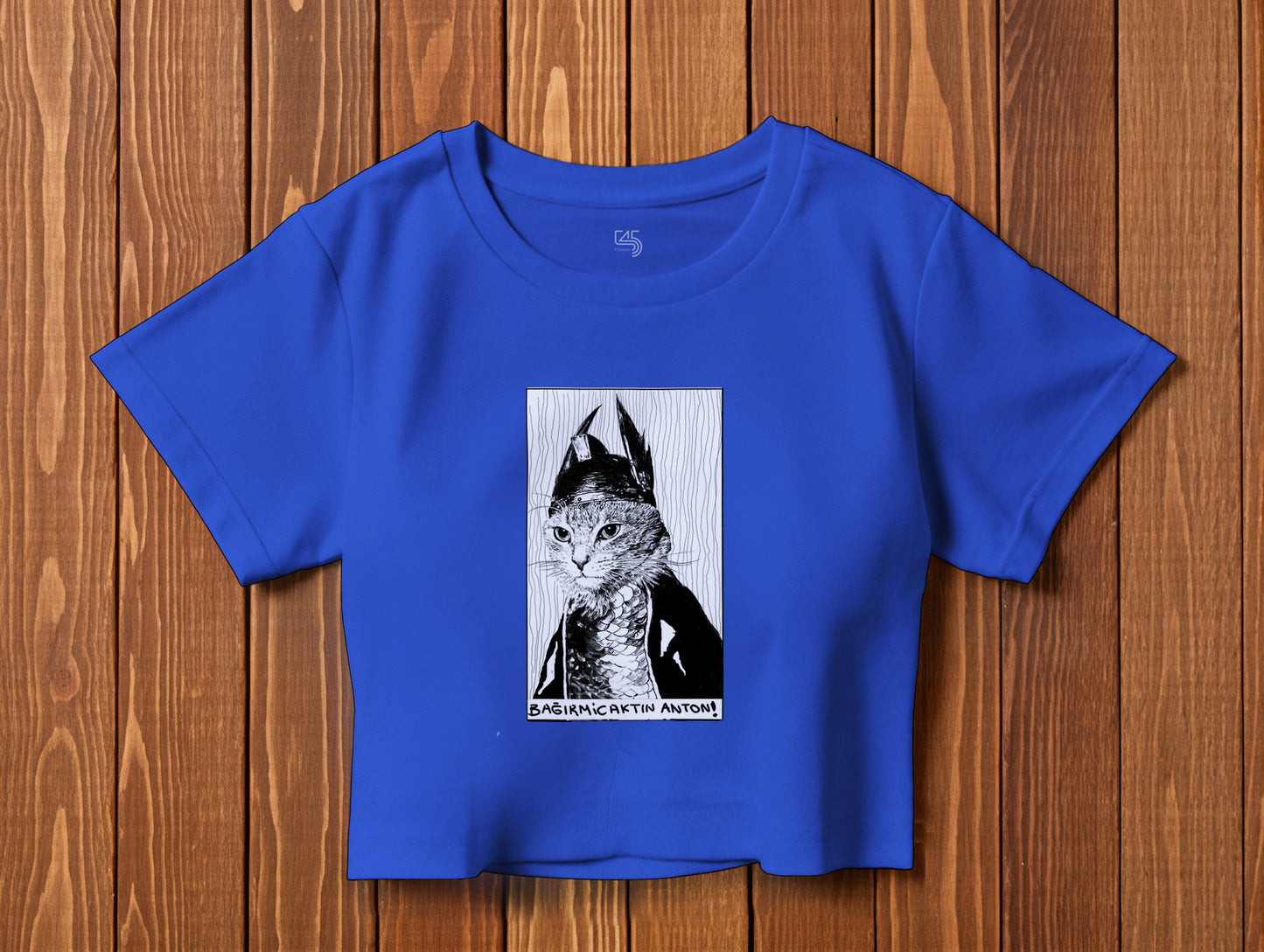 The Cat it's 545 Crop Size T-Shirt (Tişört) (Renk: 5 Farklı Renk) (545CRP0021)