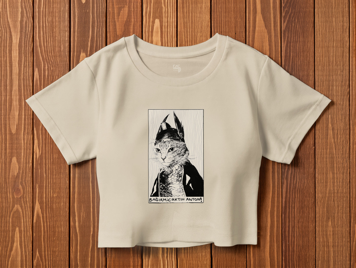 The Cat it's 545 Crop Size T-Shirt (Tişört) (Renk: 5 Farklı Renk) (545CRP0021)