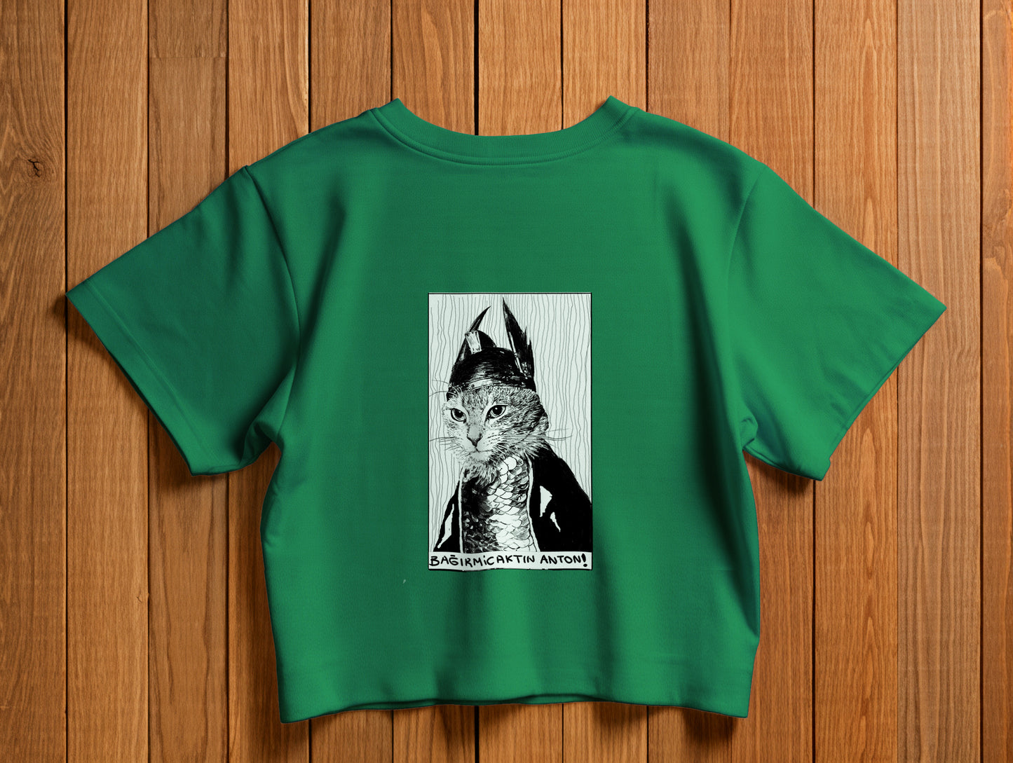 The Cat it's 545 Crop Size T-Shirt (Tişört) (Renk: 5 Farklı Renk) (545CRP0021)