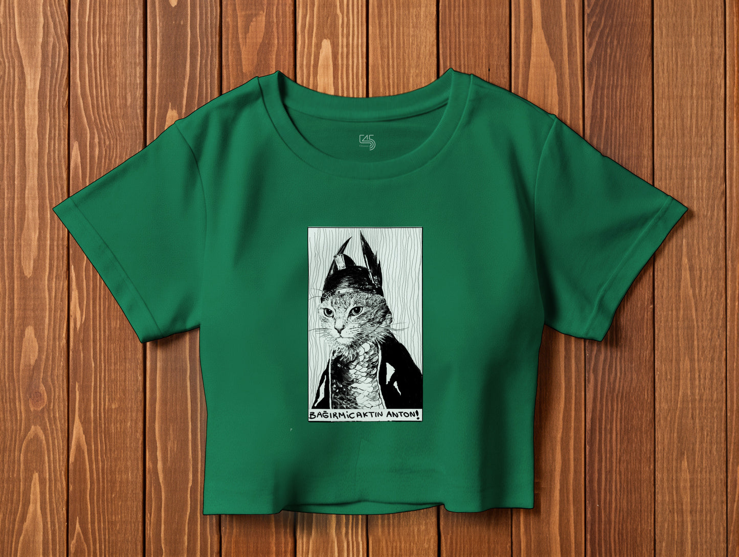 The Cat it's 545 Crop Size T-Shirt (Tişört) (Renk: 5 Farklı Renk) (545CRP0021)