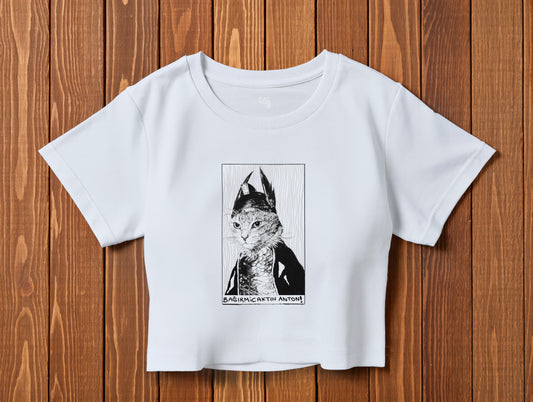 The Cat it's 545 Crop Size T-Shirt (Tişört) (Renk: 5 Farklı Renk) (545CRP0021)