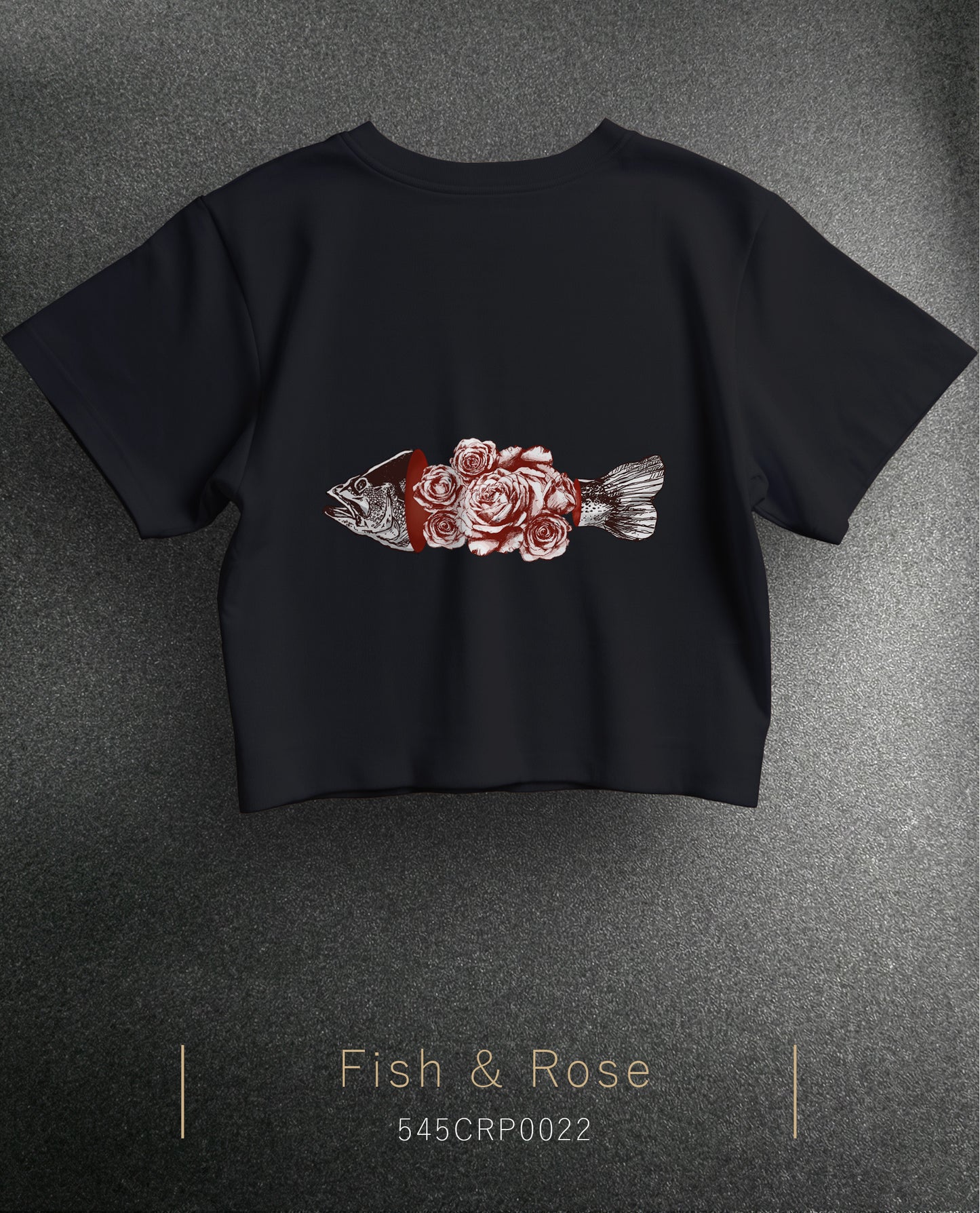 Fish & Rose Crop Size T-Shirt (T-shirt) 5 Colors