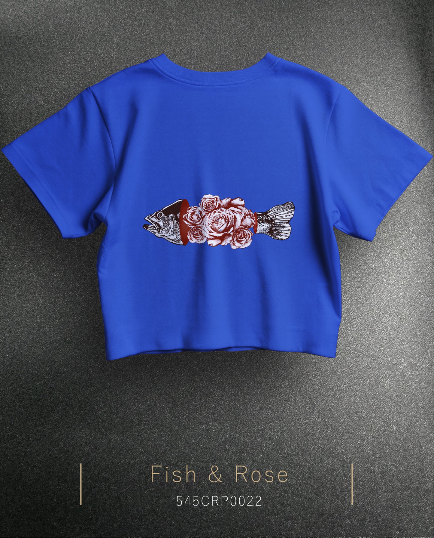 Fish & Rose Crop Size T-Shirt (T-shirt) 5 Colors