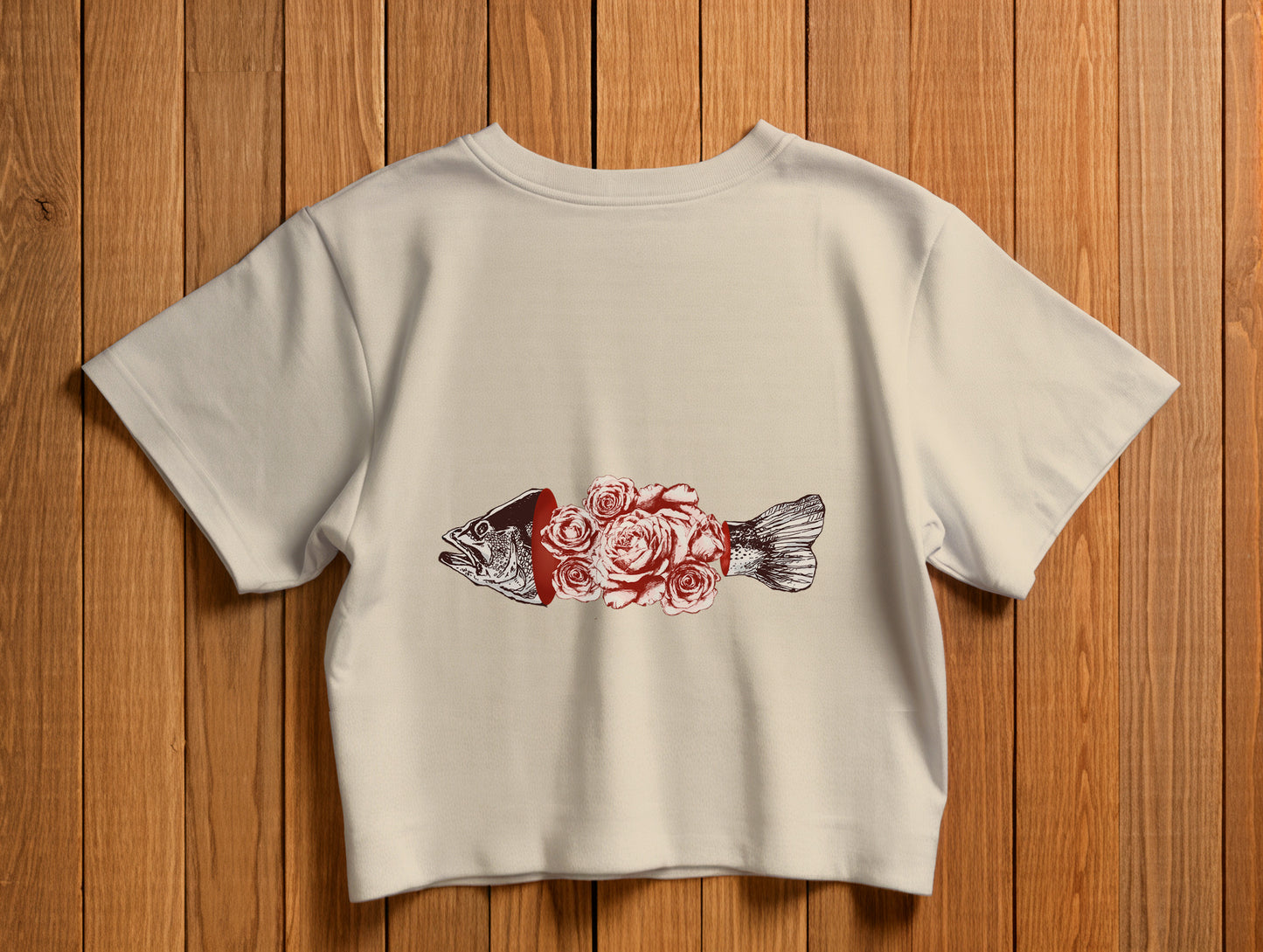 Fish & Rose it's 545 Crop Size T-Shirt (Tişört) (Renk: 5 Farklı Renk) (545CRP0022)