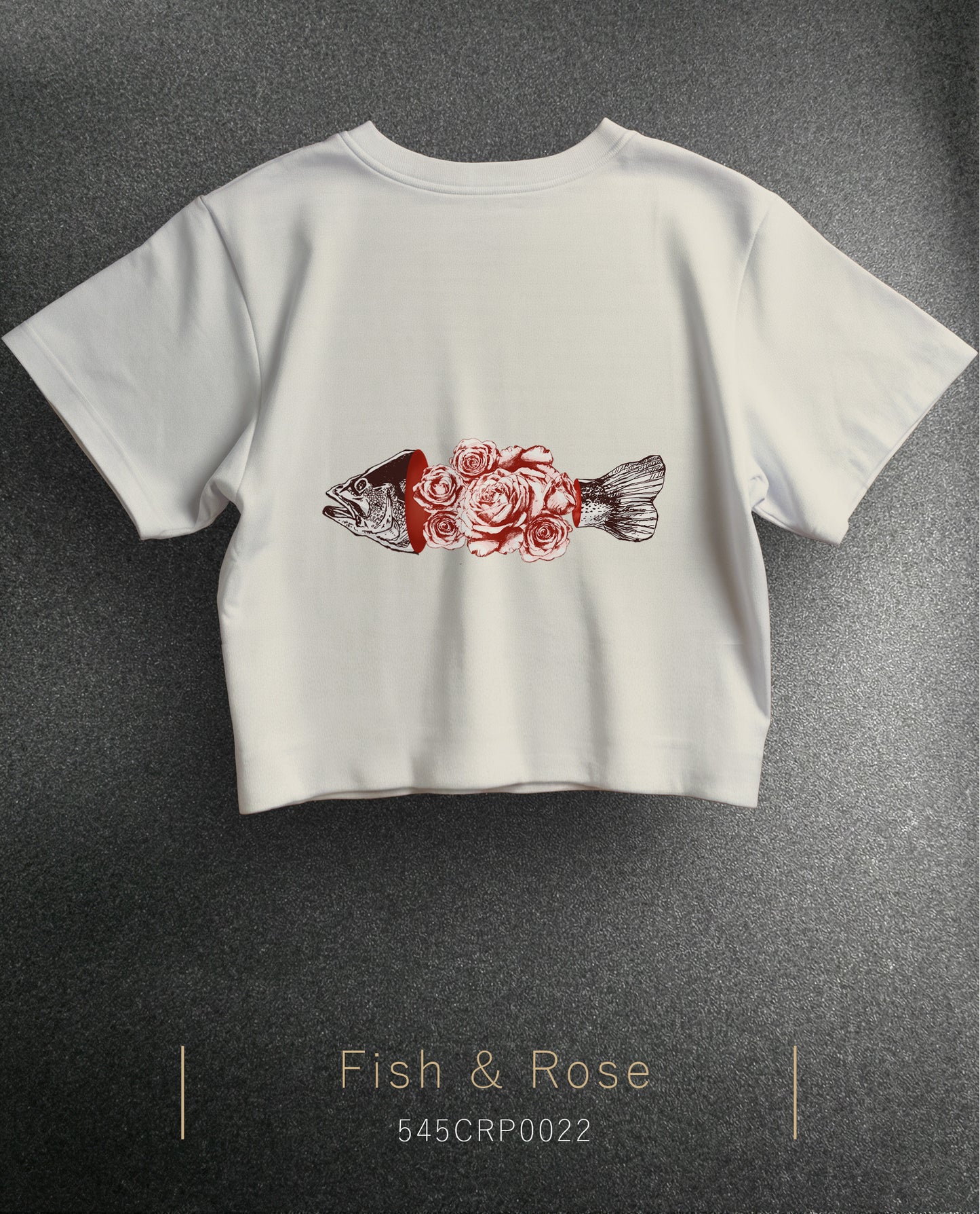 Fish & Rose Crop Size T-Shirt (T-shirt) 5 Colors