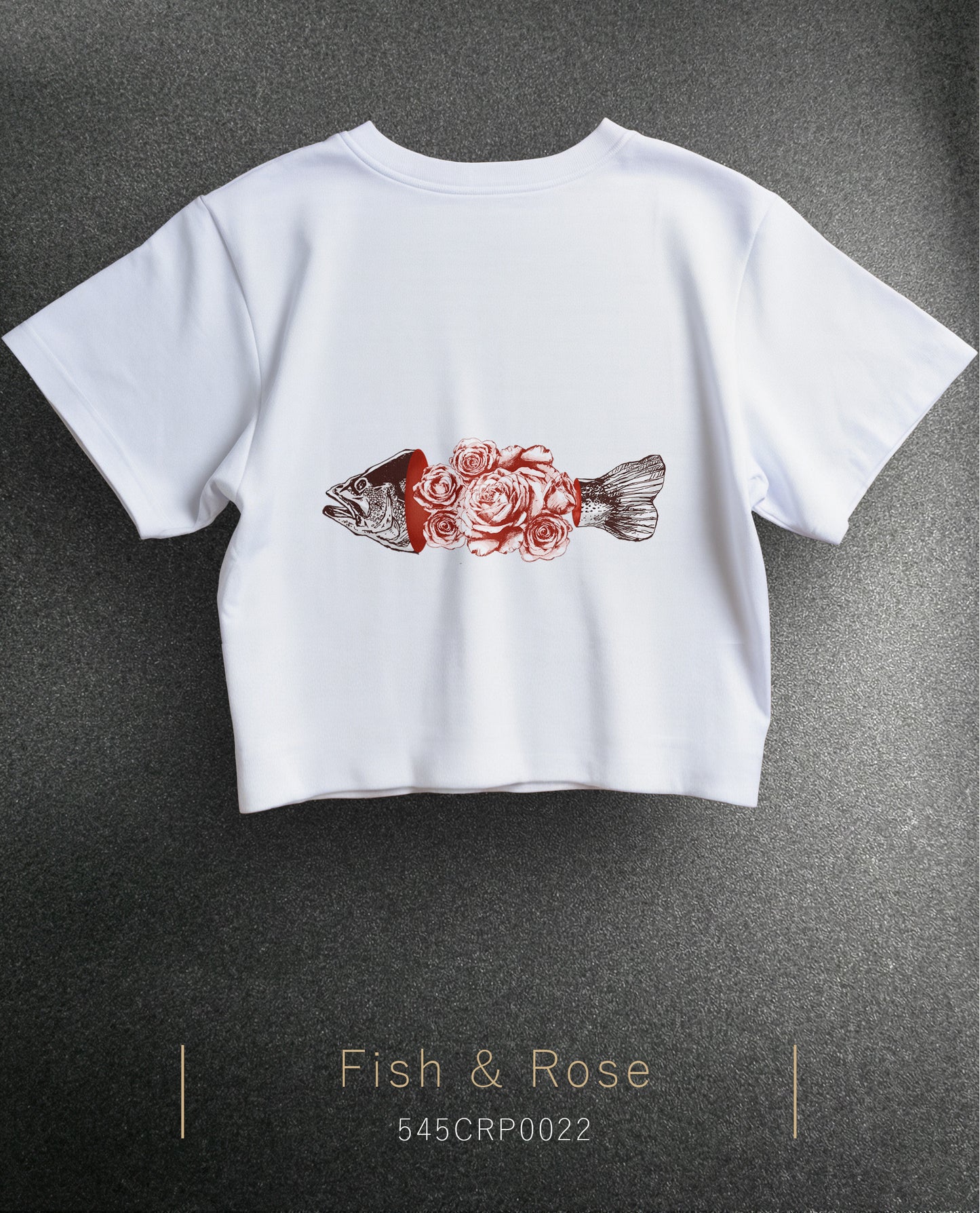 Fish & Rose Crop Size T-Shirt (T-shirt) 5 Colors