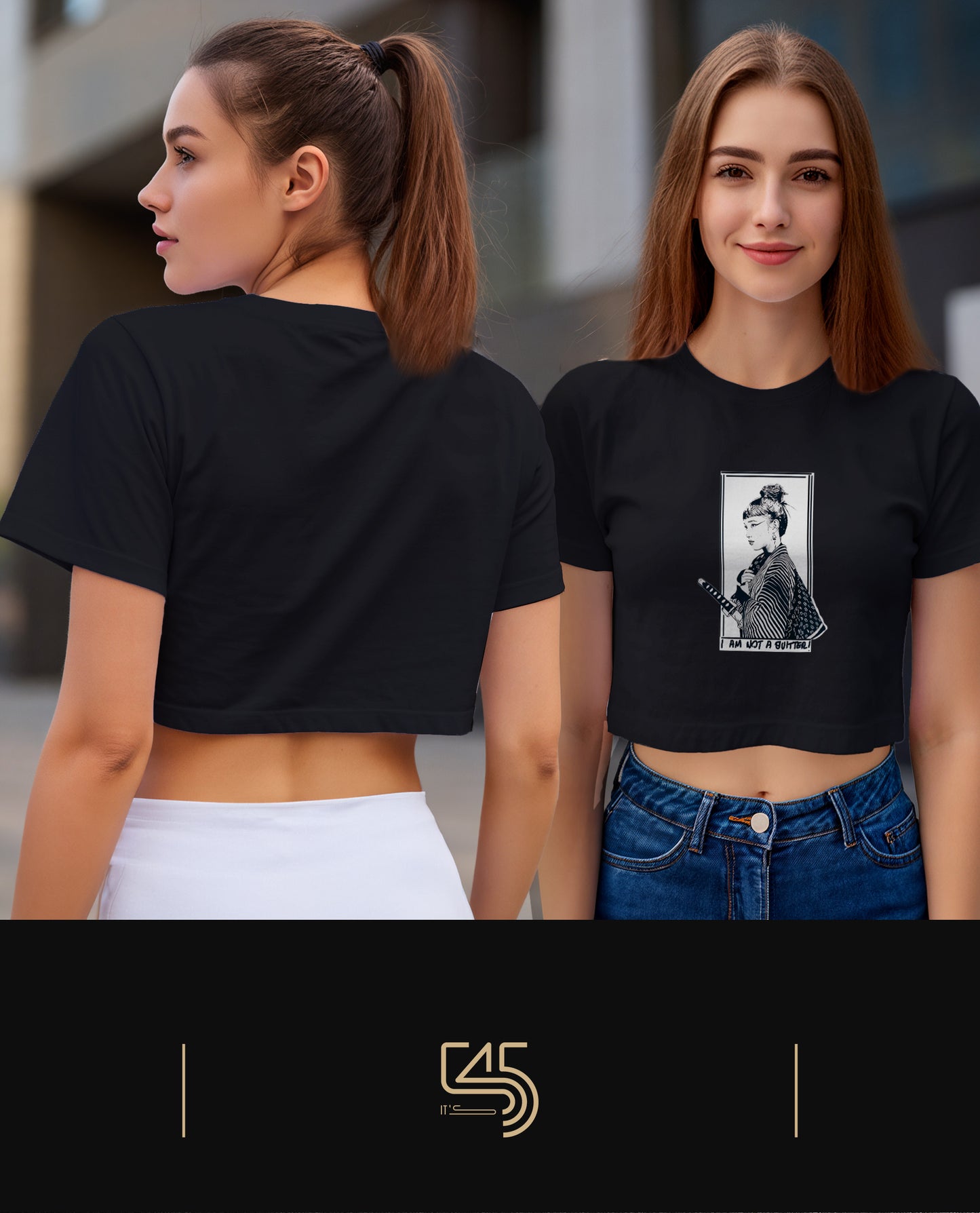 Sharp Silence "I Am Not a Quitter" Crop Size T-Shirt (Tişört) 3 Renk
