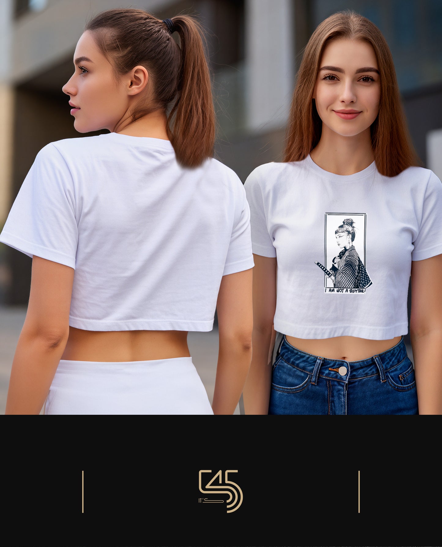 Sharp Silence "I Am Not a Quitter" Crop Size T-Shirt (Tişört) 3 Renk
