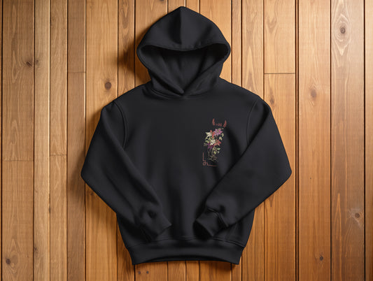 Flower It's 545 Hoodie (Kapüşonlu Sweatshirt) (Renk: Siyah-Ekru) (545HOD0003)