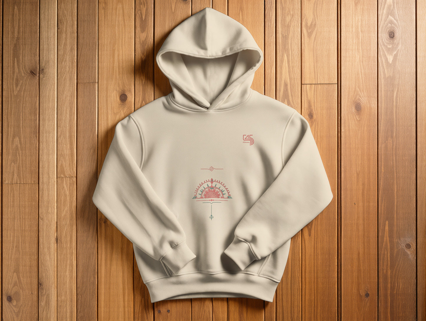 Sun It's 545 Hoodie (Kapüşonlu Sweatshirt) (Renk: Siyah-Ekru) (545HOD0005)
