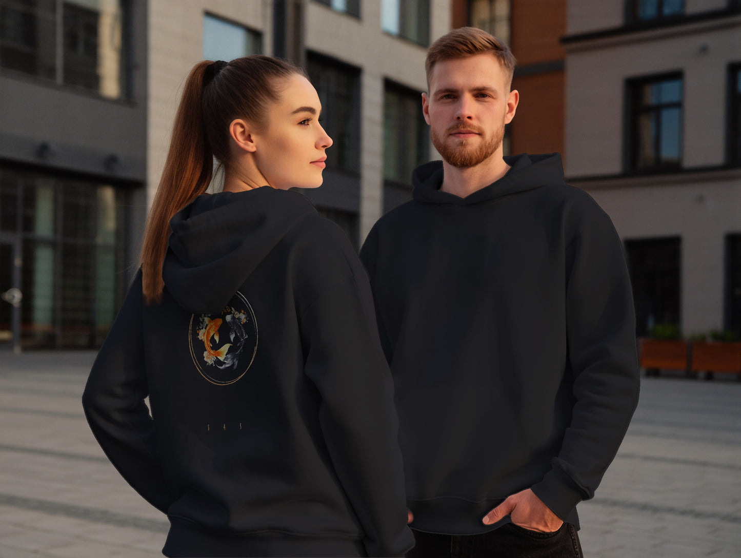 Koi It's 545 Hoodie (Kapüşonlu Sweatshirt) (Renk: Siyah-Ekru) (545HOD0007)