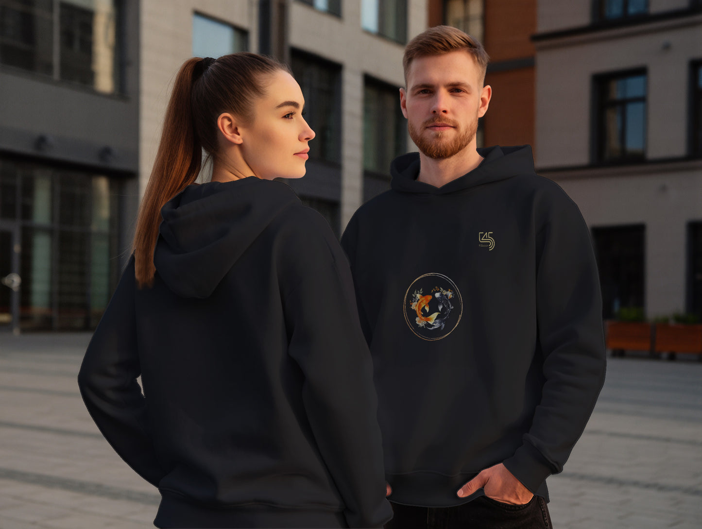 Koi It's 545 Hoodie (Kapüşonlu Sweatshirt) (Renk: Siyah-Ekru) (545HOD0007)