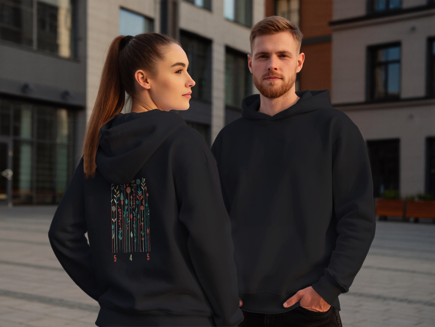 The Colors It's 545 Hoodie (Kapüşonlu Sweatshirt) (Renk: Siyah-Ekru) (545HOD0008)