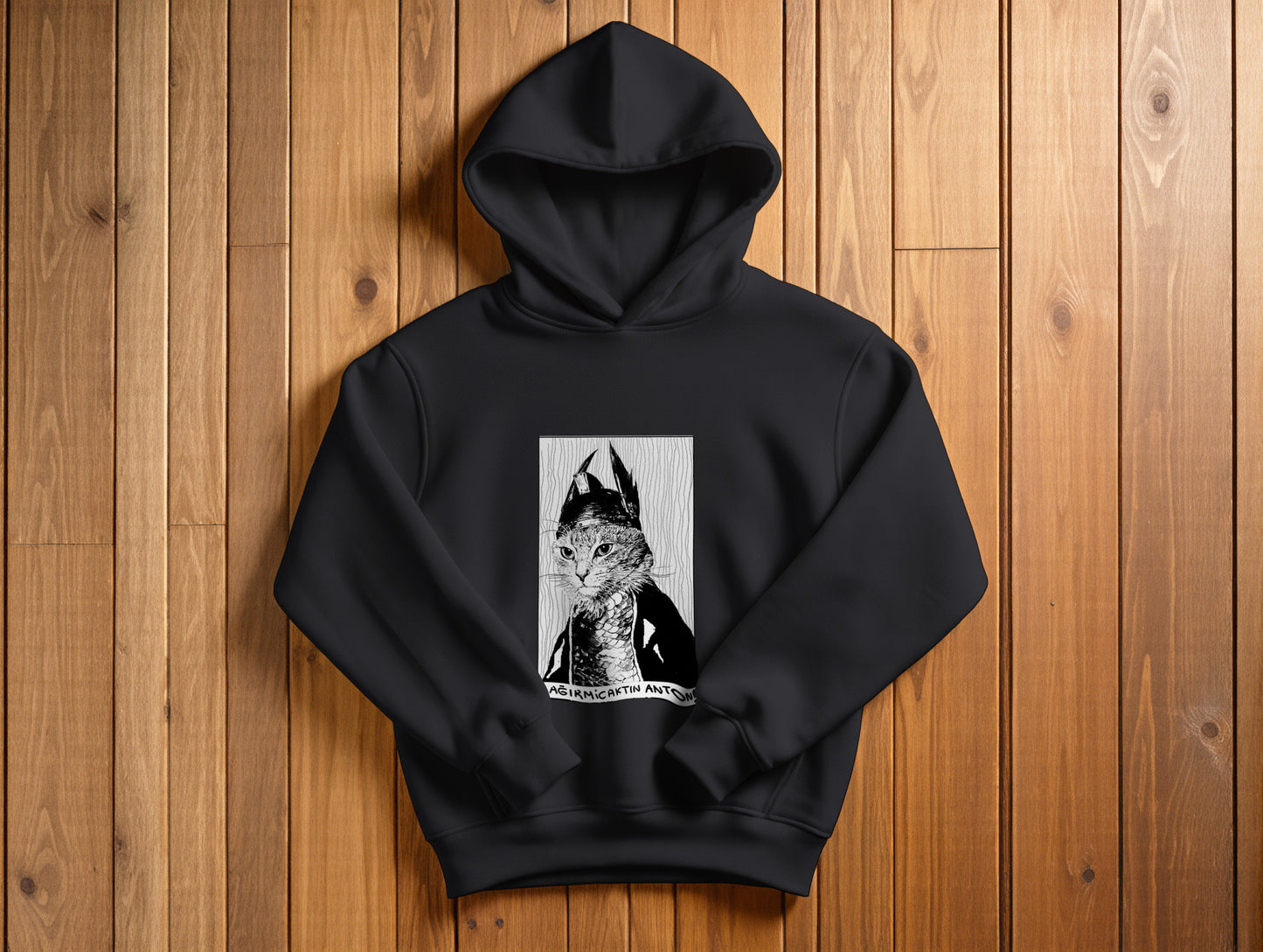 The Cat It's 545 Hoodie (Kapüşonlu Sweatshirt) (Renk: Siyah-Ekru) (545HOD0021)