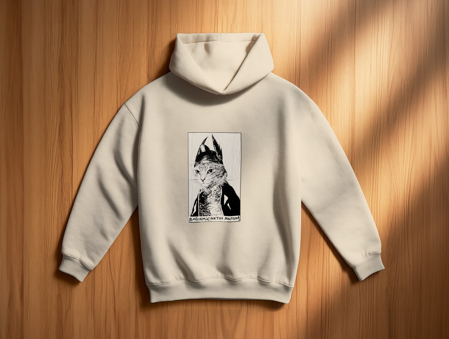 The Cat It's 545 Hoodie (Kapüşonlu Sweatshirt) (Renk: Siyah-Ekru) (545HOD0021)