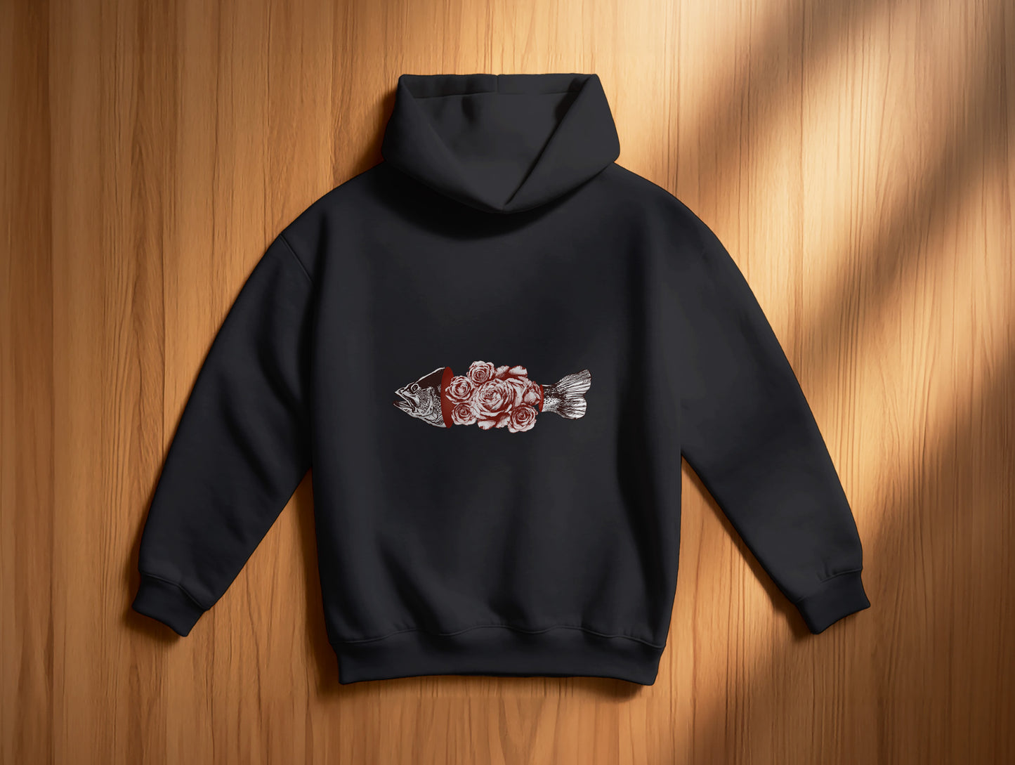 Fish & Rose It's 545 Hoodie (Kapüşonlu Sweatshirt) (Renk: Siyah-Ekru) (545HOD0022)