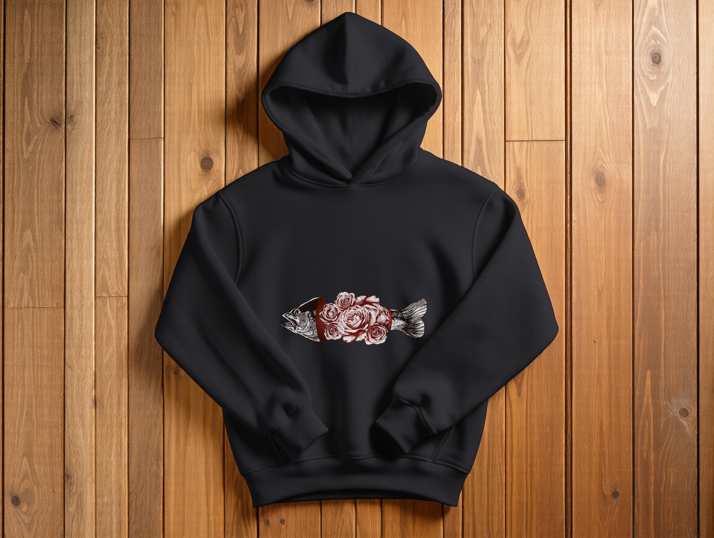Fish & Rose Hoodie (Kapüşonlu Sweatshirt) (2 Renk)