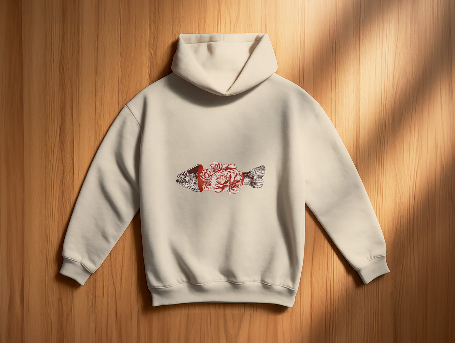 Fish & Rose It's 545 Hoodie (Kapüşonlu Sweatshirt) (Renk: Siyah-Ekru) (545HOD0022)
