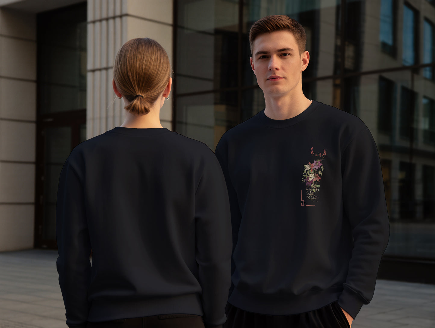 Flower It's 545 Sweatshirt (Renk: Siyah-Ekru) (545SWT0004)