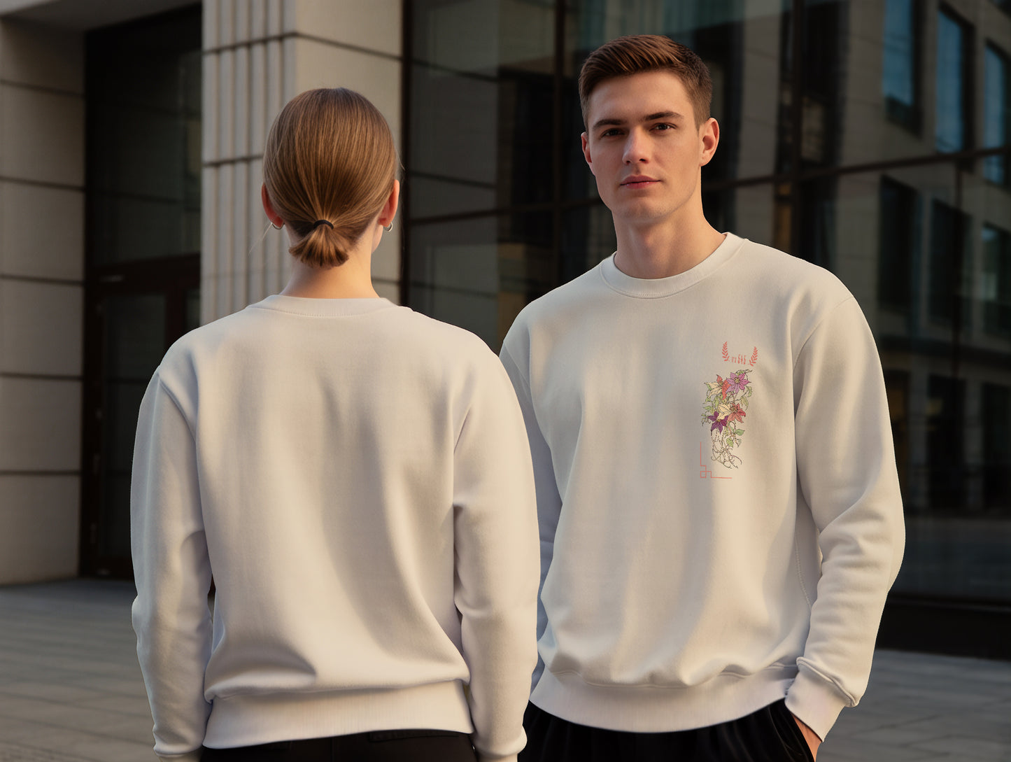 Flower It's 545 Sweatshirt (Renk: Siyah-Ekru) (545SWT0004)