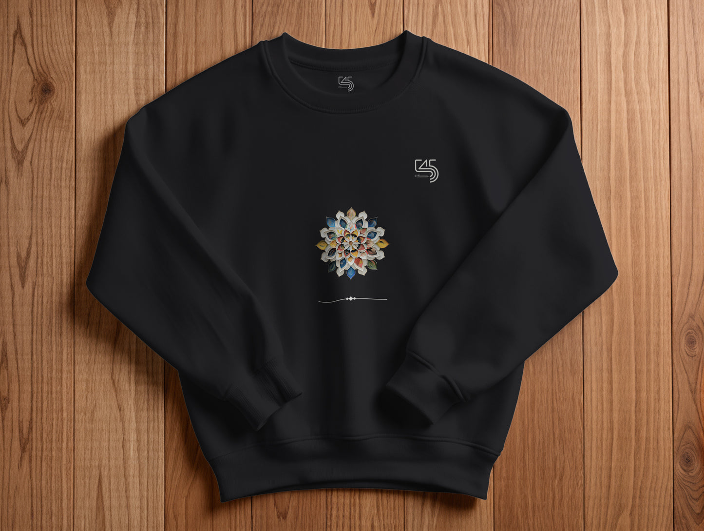 Flower It's 545 Sweatshirt (Renk: Siyah-Ekru) (545SWT0005)