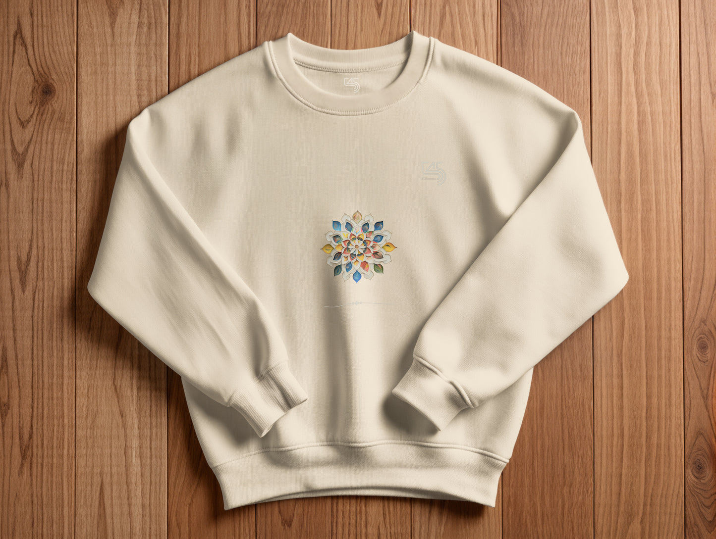 Flower It's 545 Sweatshirt (Renk: Siyah-Ekru) (545SWT0005)