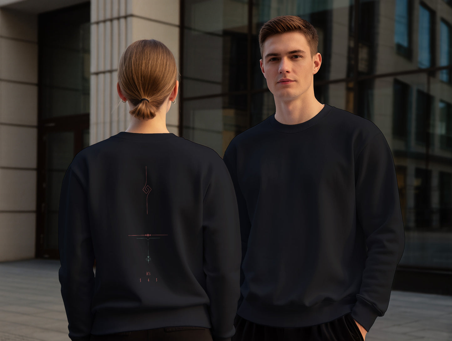 Line It's 545 Sweatshirt (Renk: Siyah-Ekru) (545SWT0007)