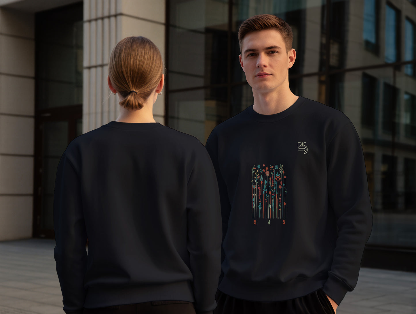 The Colors It's 545 Sweatshirt (Renk: Siyah-Ekru) (545SWT0009)