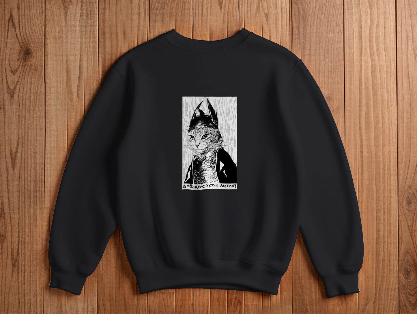The Cat It's 545 Sweatshirt (Renk: Siyah-Ekru) (545SWT0021)