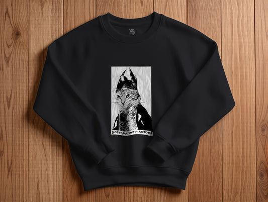 The Cat It's 545 Sweatshirt (Renk: Siyah-Ekru) (545SWT0021)