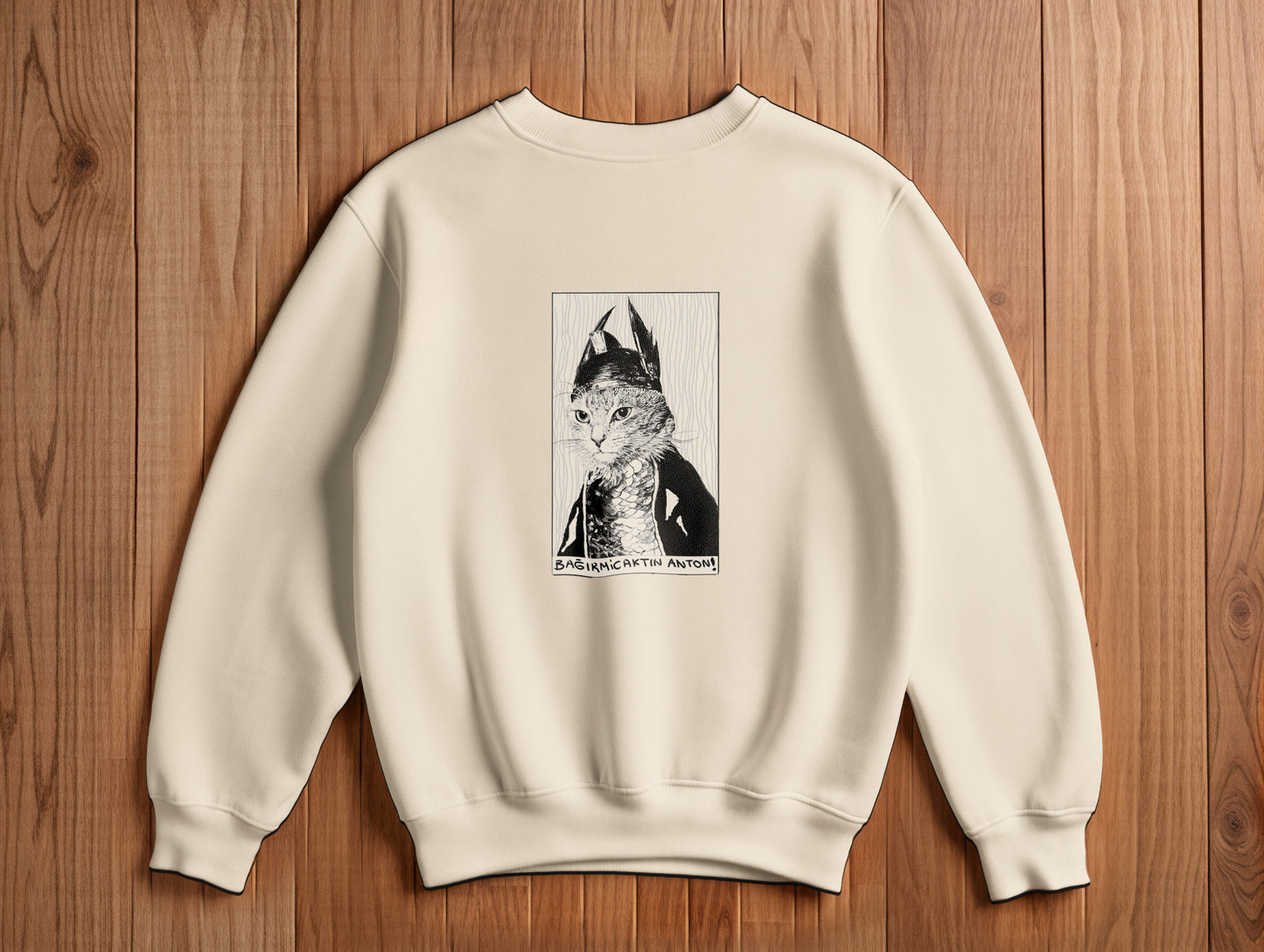 The Cat It's 545 Sweatshirt (Renk: Siyah-Ekru) (545SWT0021)