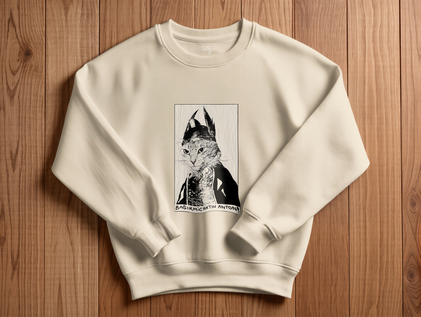 The Cat It's 545 Sweatshirt (Renk: Siyah-Ekru) (545SWT0021)