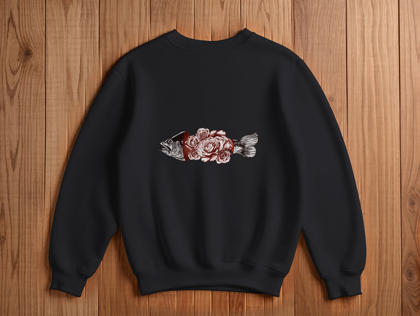 Fish & Rose It's 545 Sweatshirt (Renk: Siyah-Ekru) (545SWT0022)